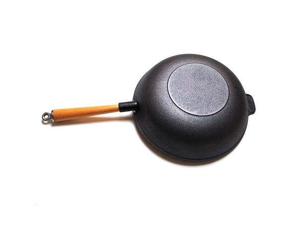 Cast Iron Wok with 2 Handled and Wooden Lid (14 Inches) – Homeries