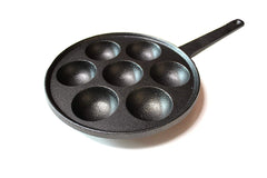 Kasian House Cast Iron Griddle - 2" Diameter Molds, Pre-Seasoned - Poffertjes, Pancake Balls, Aebleskiver, Stuffed Pancake