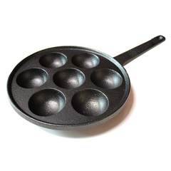 Kasian House Cast Iron Griddle - 2" Diameter Molds, Pre-Seasoned - Poffertjes, Pancake Balls, Aebleskiver, Stuffed Pancake