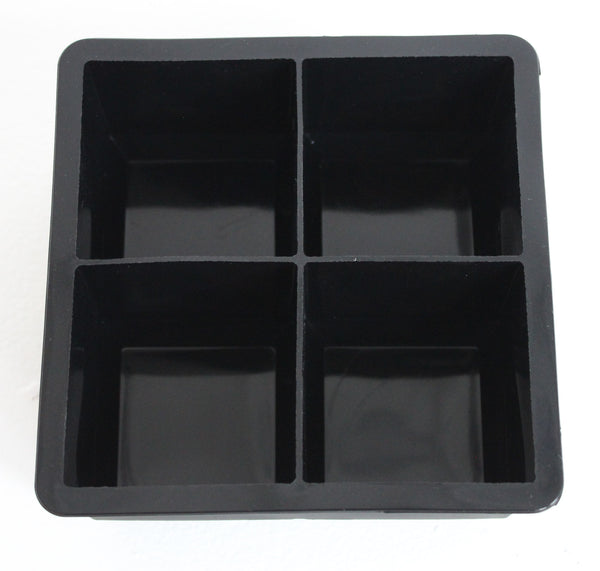 Cocktail Cubes - Extra Large Silicone Ice Cube  Trays - 2.5 Inches - Black (2 Trays)