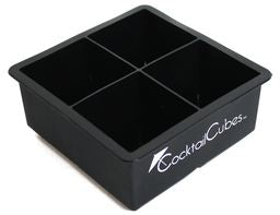 Cocktail Cubes - Extra Large Silicone Ice Cube Tray - 2.5 Inches - Black (1 Tray)