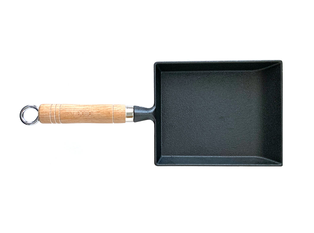 Kasian House Cast Iron Japanese Omelette Pan with Wooden Handle - Pre