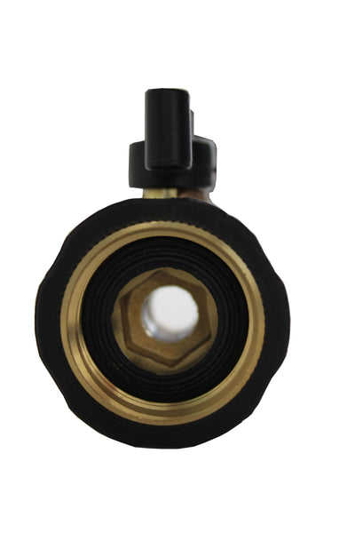 Kasian House Heavy Duty Brass Garden Hose Connector with Shut Off Valve and Comfort Grip Handles - 2 Extra Washers