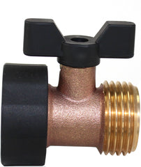 Kasian House Heavy Duty Brass Garden Hose Connector with Shut Off Valve and Comfort Grip Handles - 2 Extra Washers