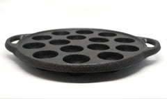 Kasian House Cast Iron Griddle - 1.5" Diameter Half Sphere Molds, Pre-Seasoned - Poffertjes, Pancake Balls, Takoyaki, Aebleskiver