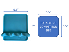 Silicone Utensil Rest by Kasian House - Extra Large Kitchen Spoon Rest with Drip Pad (Blue)
